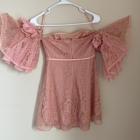 Pink Off The Shoulder Material Dress - Picture 2 of 2